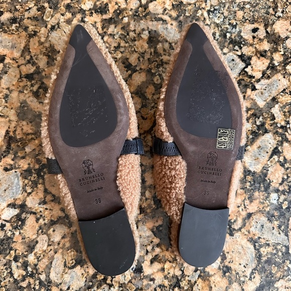 Brunello Cucinelli monili beaded genuine shearling slide - Picture 7 of 8